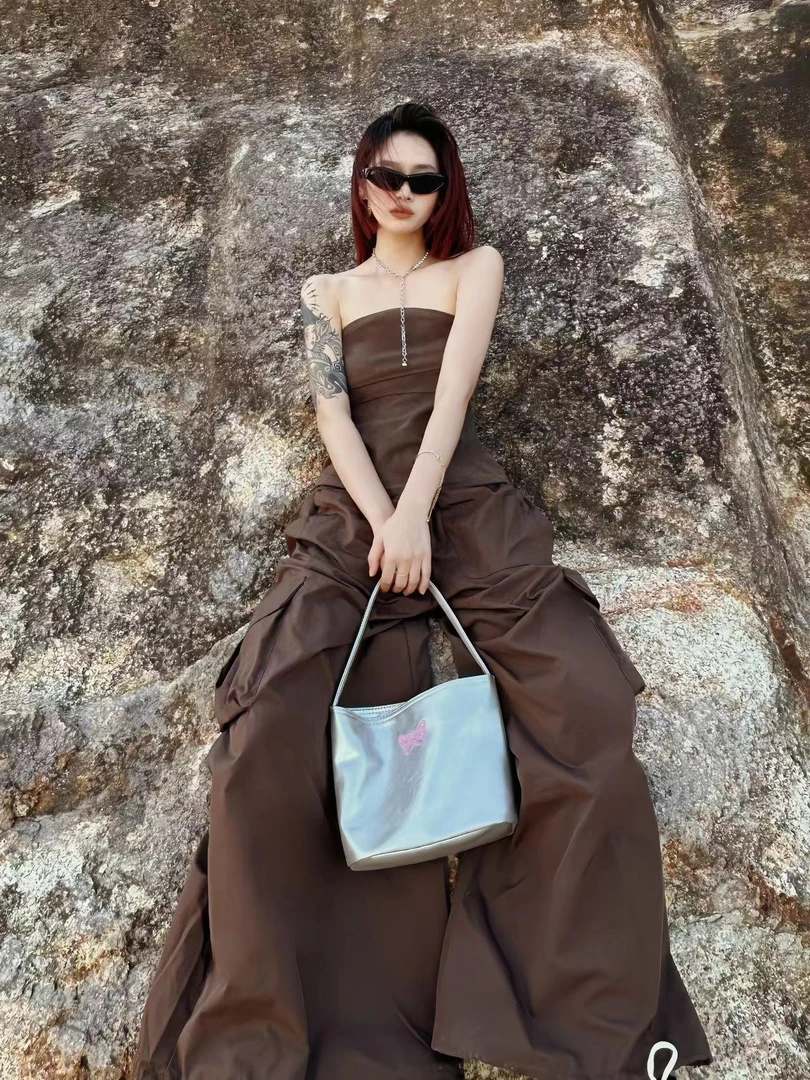 美拉德色系美式复古春夏工装辣妹套装