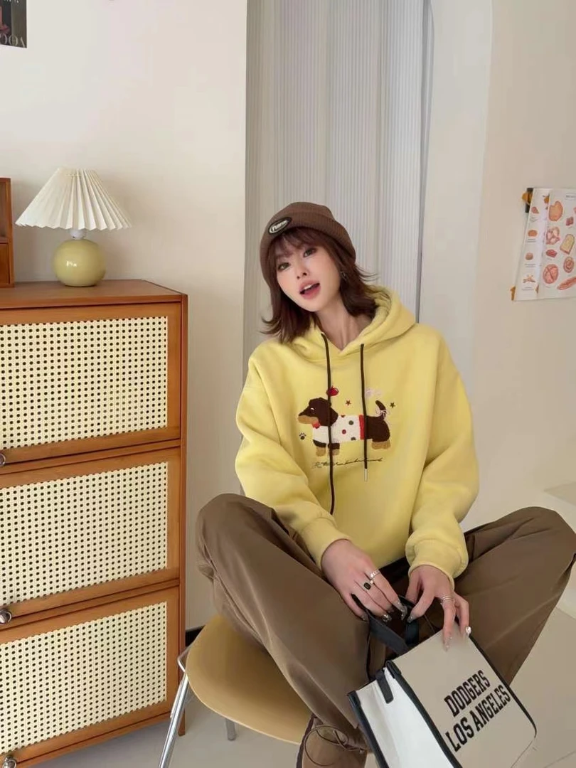 腊肠狗连帽秋冬新款加绒卫衣