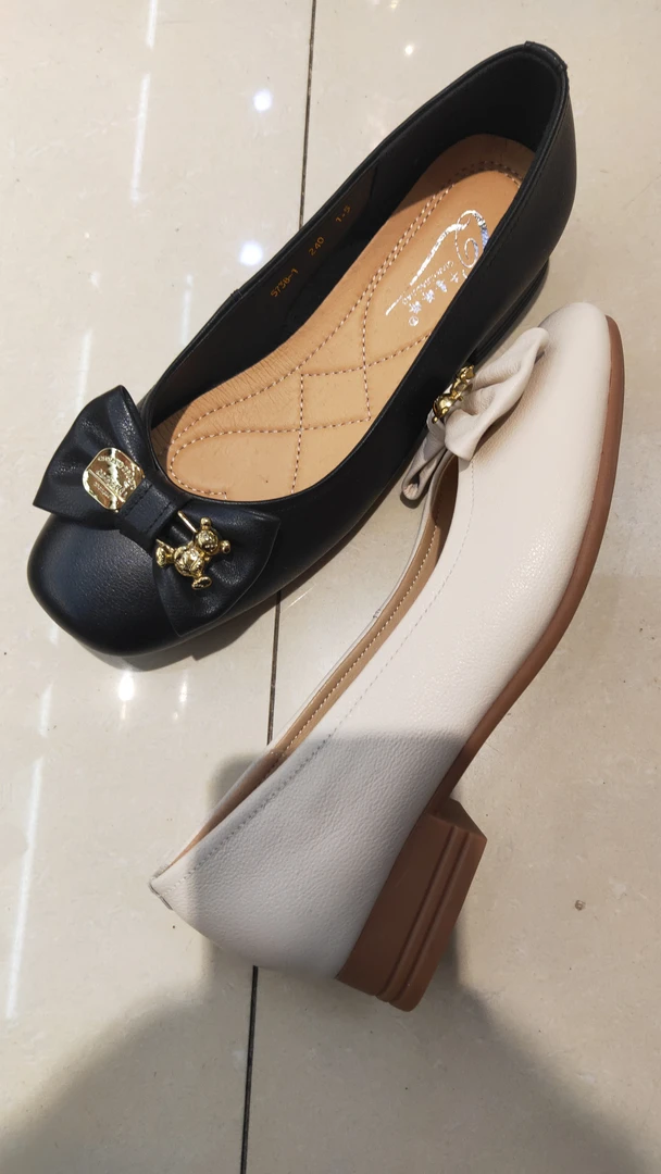 2022年夏季新款单鞋浅口真皮低跟