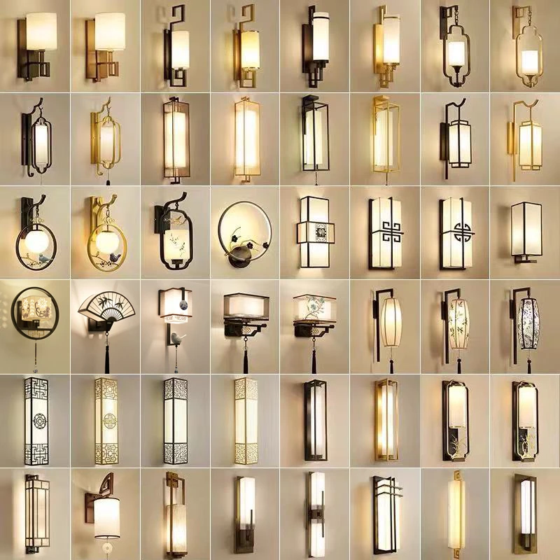 新中式壁灯现代简约卧室床头酒店客厅背景墙楼梯灯过道禅意中国风