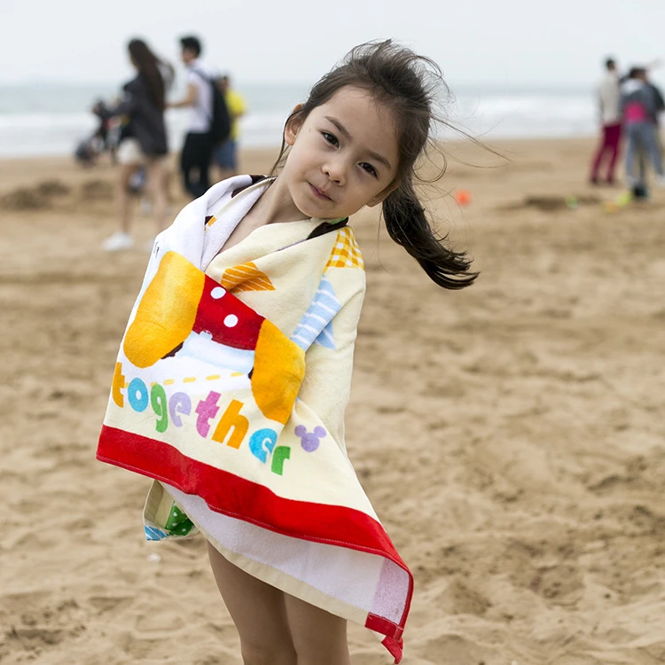 纯棉儿童卡通印花浴巾家用吸水米老鼠浴巾120*60cm（081）