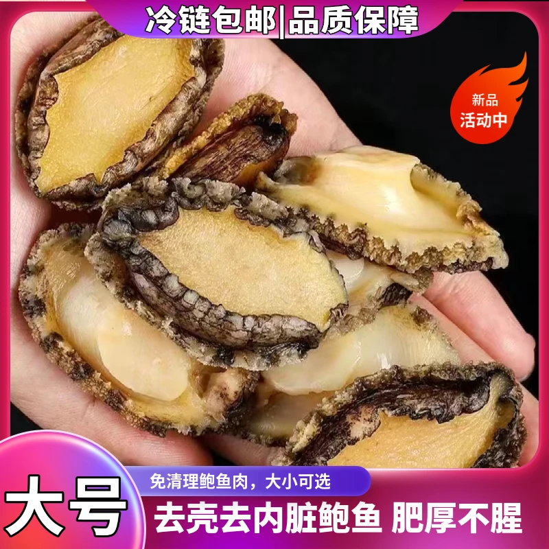 【鲜冻】4-6厘米大号精选鲍鱼肉纯肉现剥个大饱满口感劲道九孔鲍