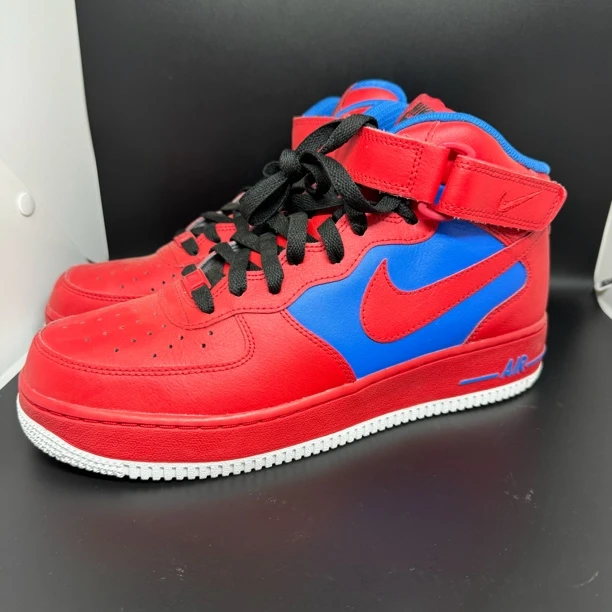 42.5码 /99新/nike 空军一号 定制白蓝红 中帮板鞋 假一赔四