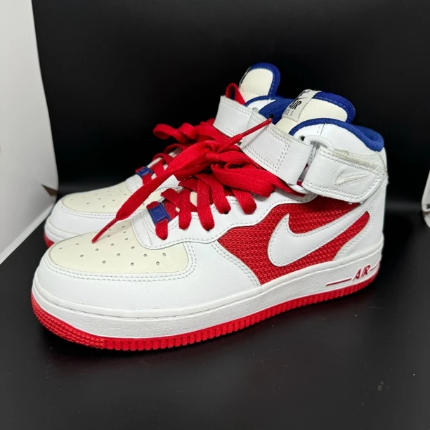 38码/全新试穿/ Nike 空军一号 定制 白红 中帮板鞋 假一赔四