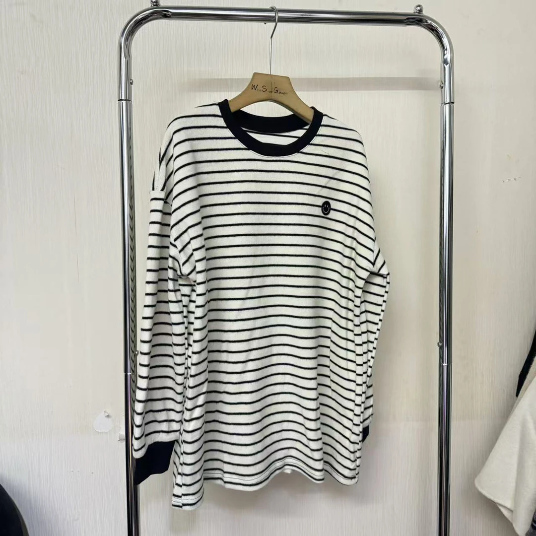 【欧洲站】磨毛厚实条纹廓形打底衫