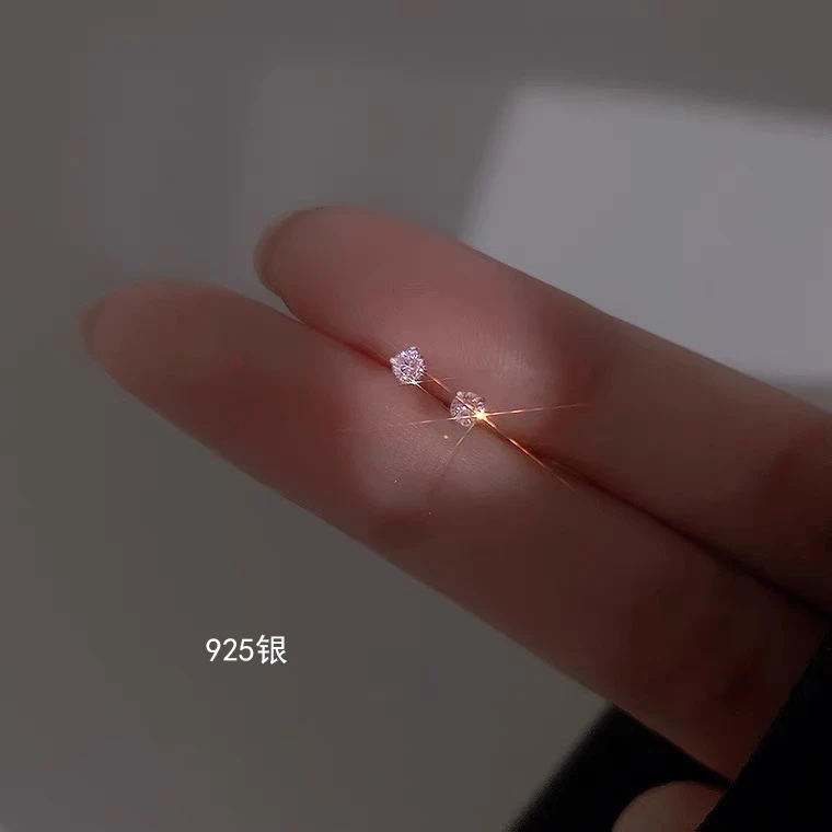 925银合成锆石耳饰 迷你小巧精致百搭养耳洞耳钉 E-39