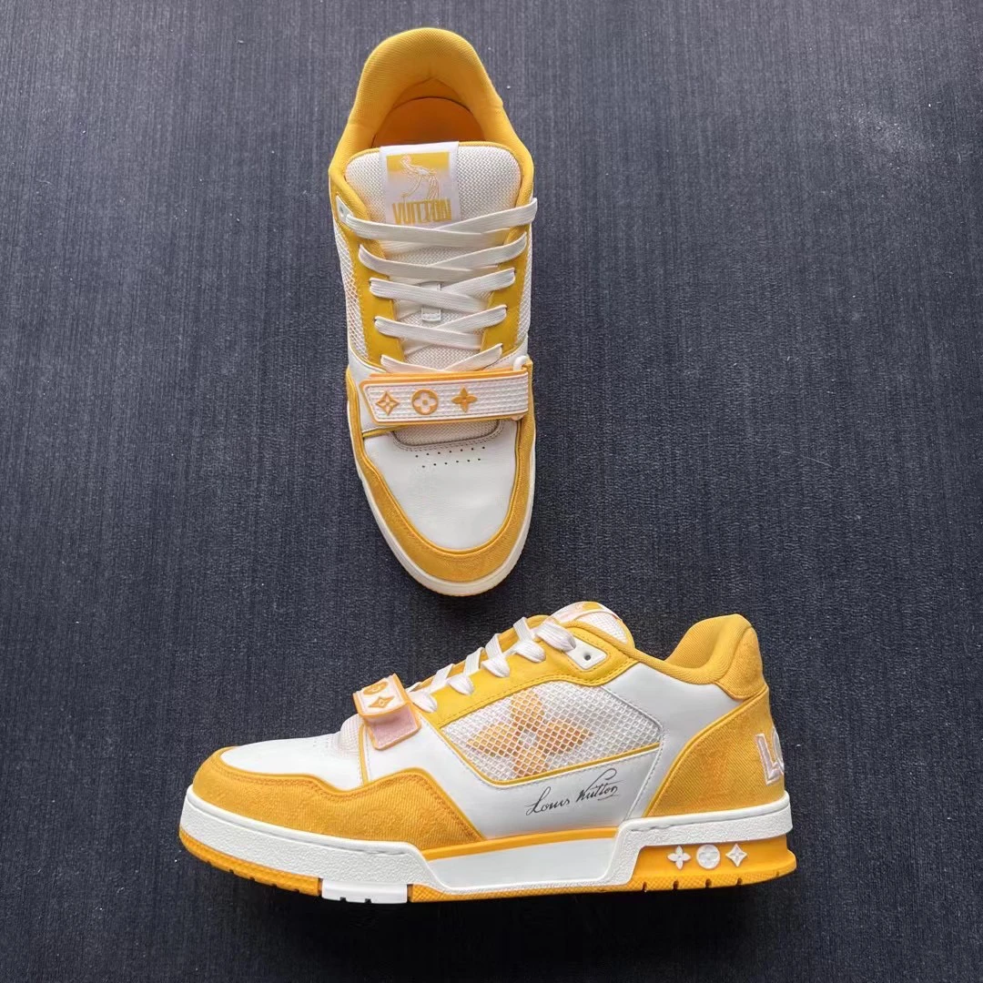 Louis Vuitton/99新/43码 路易威登 白黄lv鞋