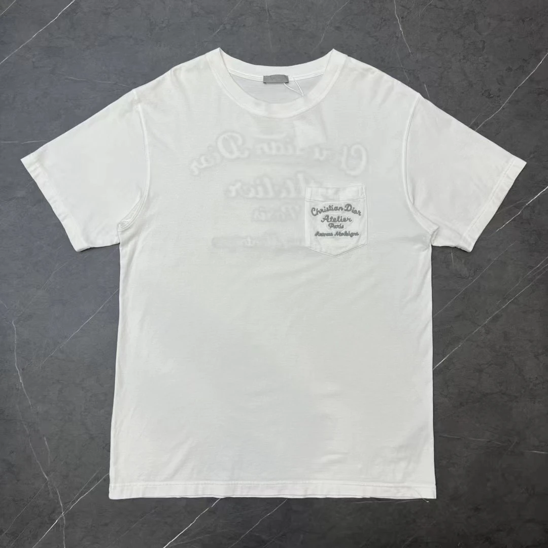 Dior/99新/L码 前后刺绣标语短袖
