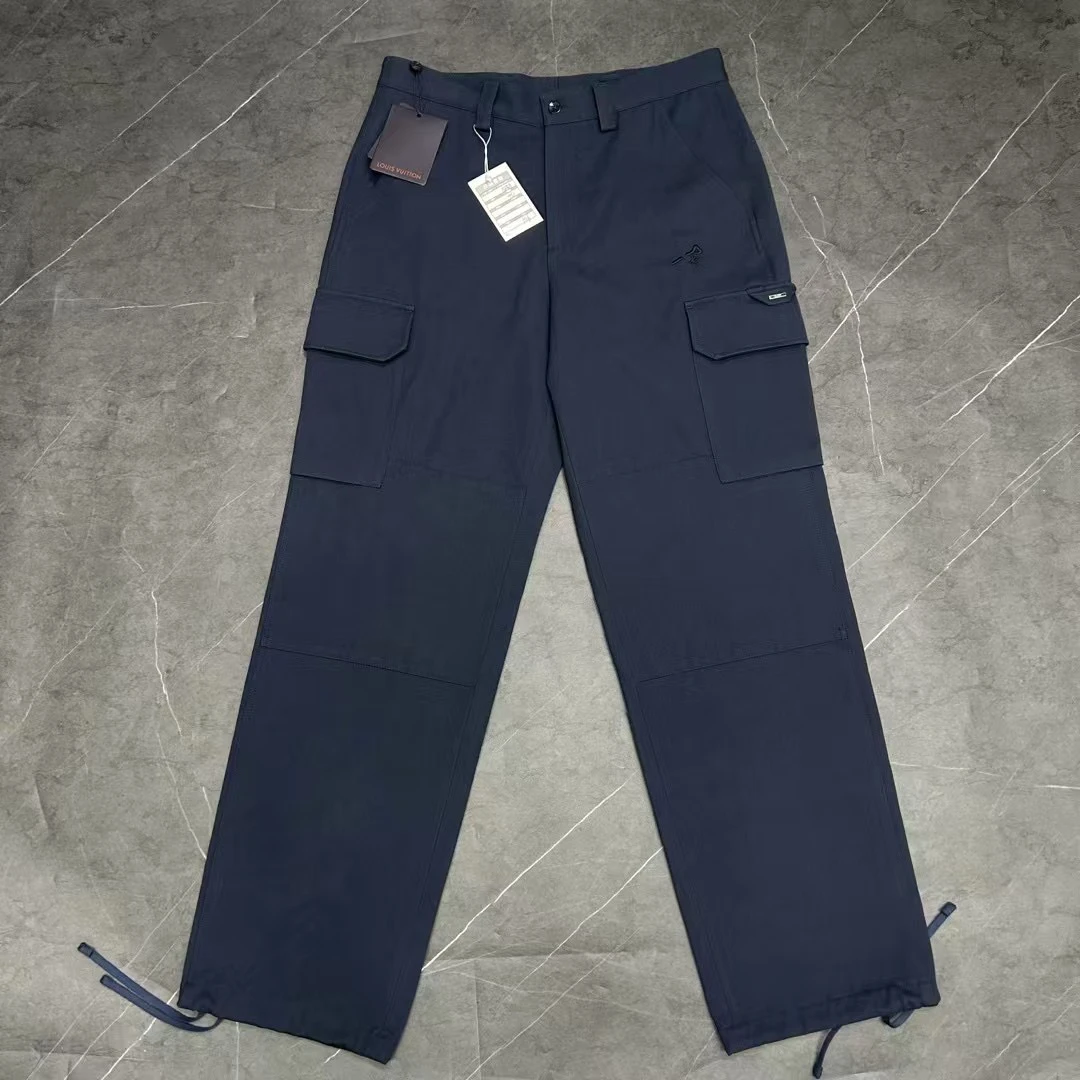 全新未使用 LouisVuitton/路易威登 38码 别针刺绣藏蓝色工装裤