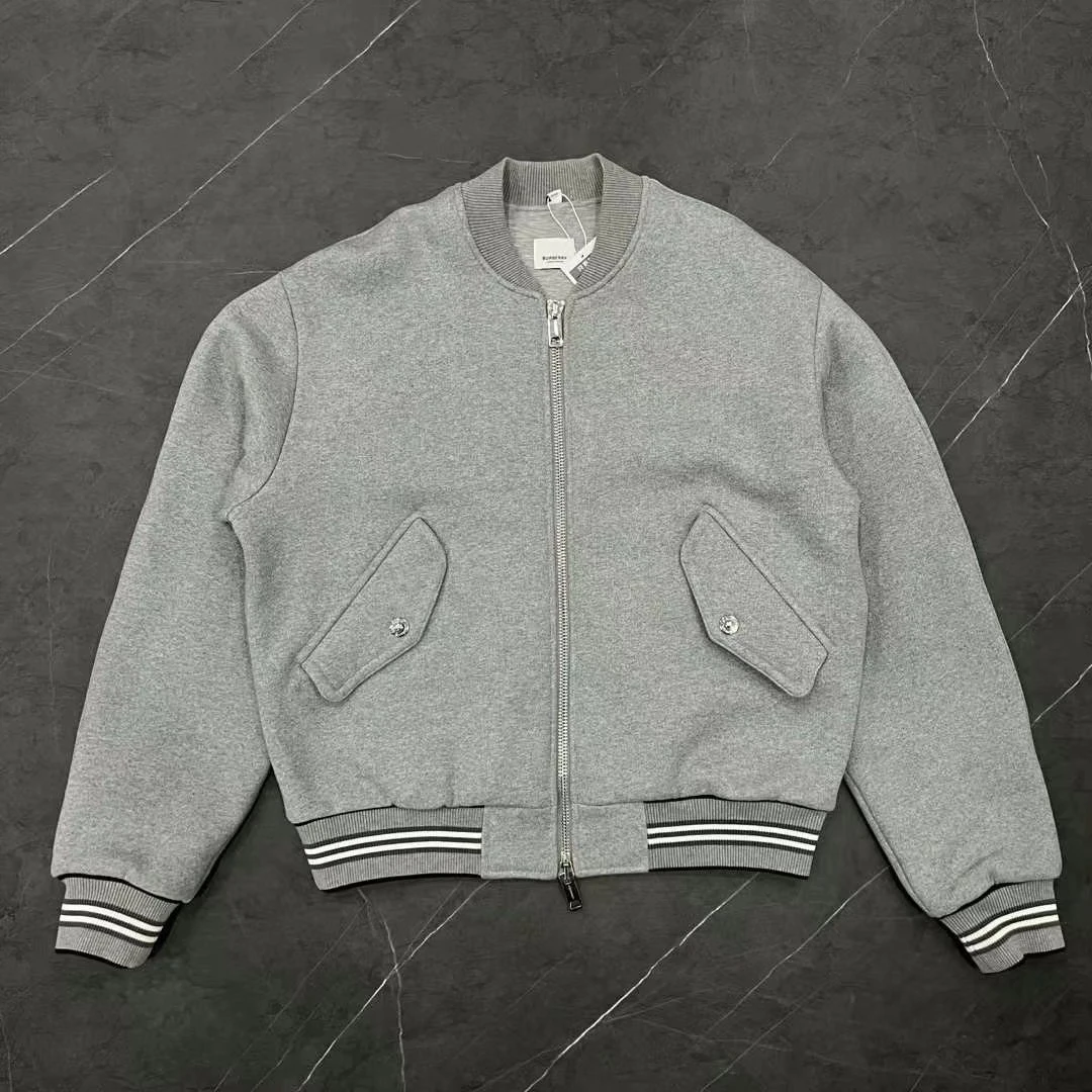 BURBERRY/99新/m码 博柏利 背后标语大logo棒球夹克