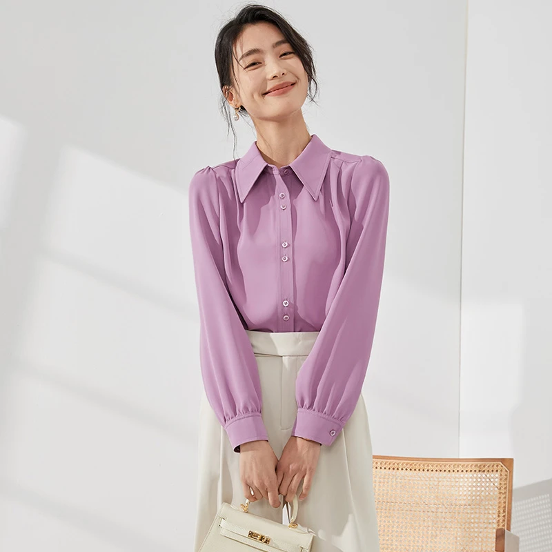 【MANBEI】门店新款气质上衣百搭气质小众时尚高级感衬衫女8293102