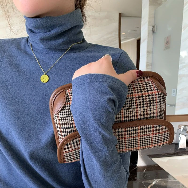 双面德绒高领秋冬打底衫加绒加厚自发热上衣长袖T恤女内搭