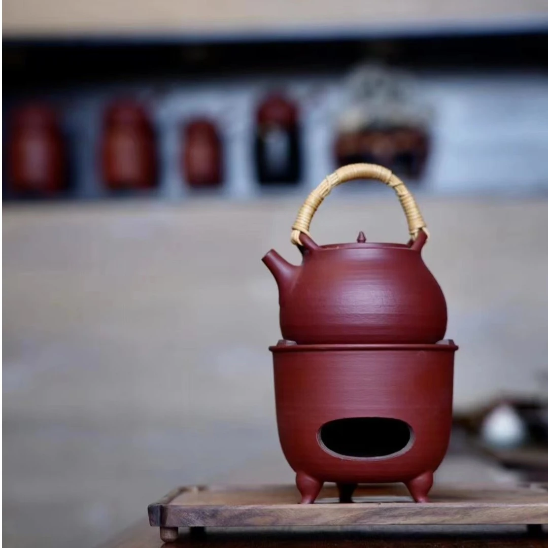 （静萱茶事）霖松堂朱颜粉引红素版炉事无为套装200cc