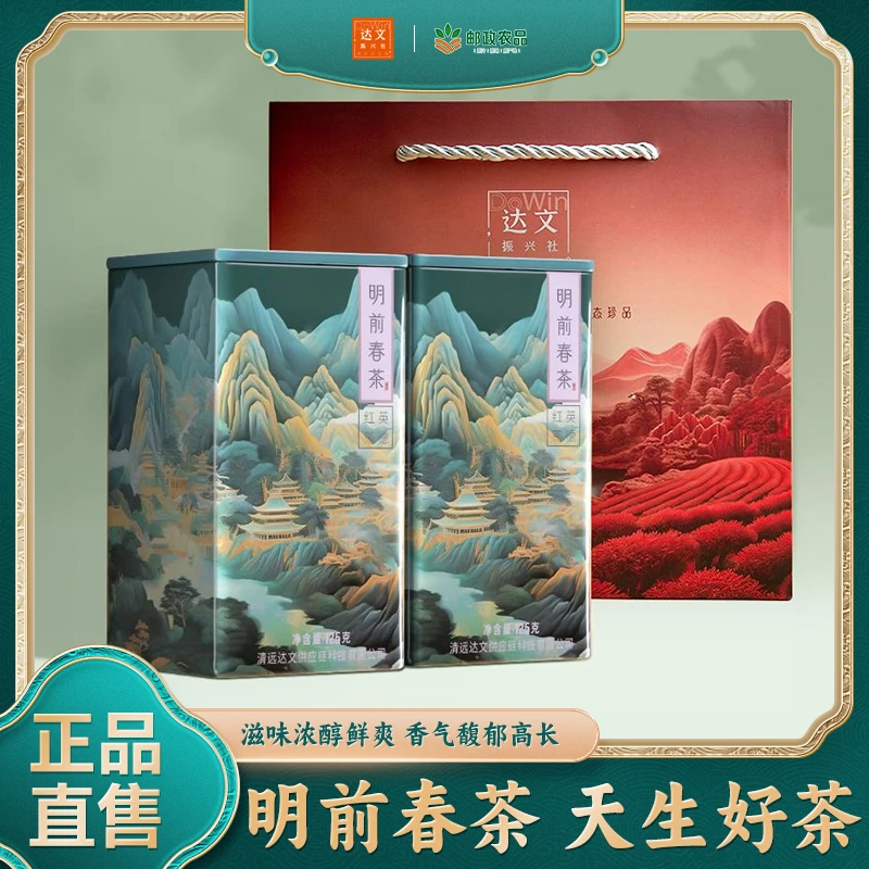 达文正宗英红9号红茶2024年头春头采高档茶叶送礼鲜爽嫩|明前春茶