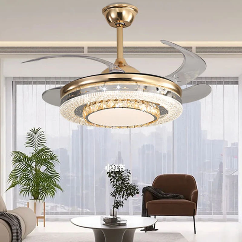 隐形风扇灯吊扇灯家用变频北欧现代餐厅卧室一体静音吊扇客厅