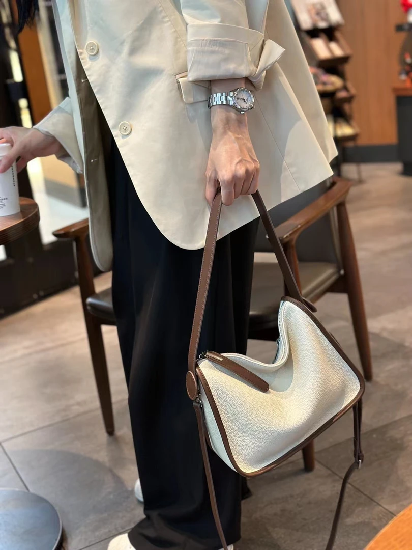 小河家头层牛皮简约托特包6019尺寸27-21