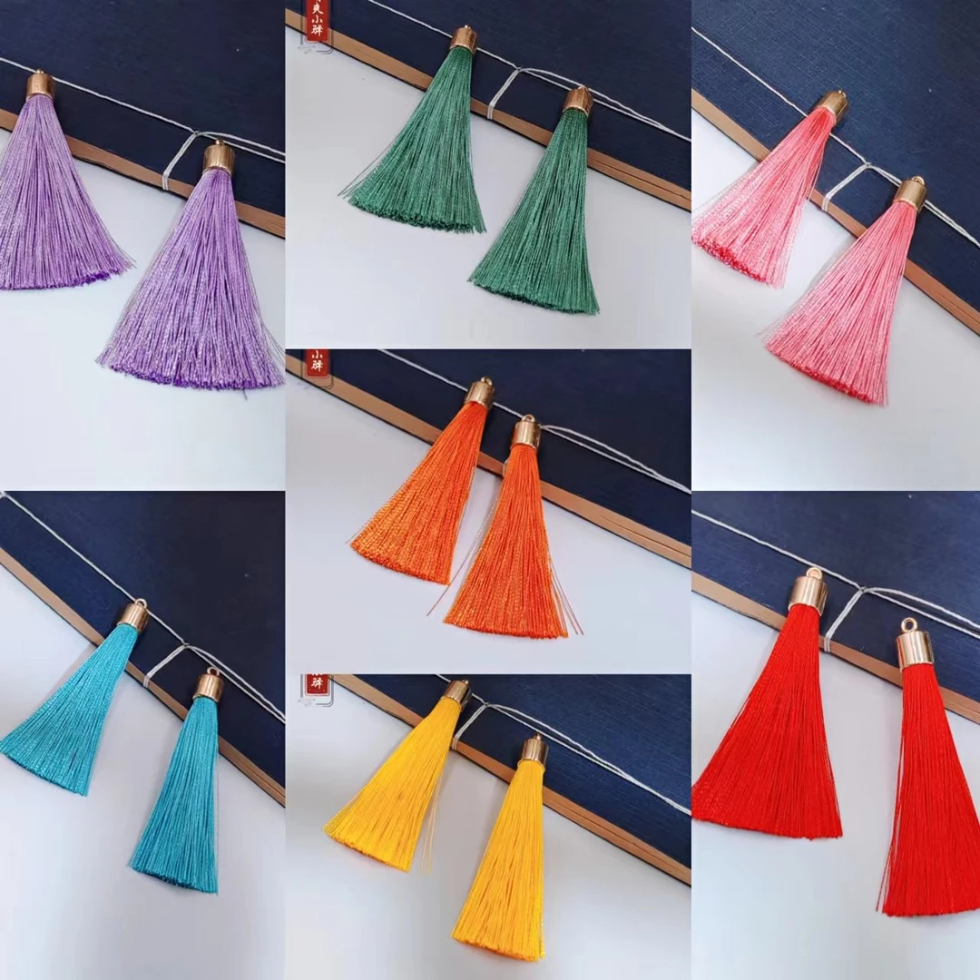 带帽流苏吊坠手工diy古风汉服对夹发簪儿童头饰蝴蝶结飘带穗子