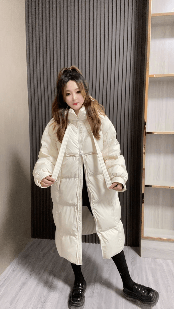 CC羽绒服时尚连帽宽松保暖韩版休闲百搭潮流过膝长款羽绒服女款