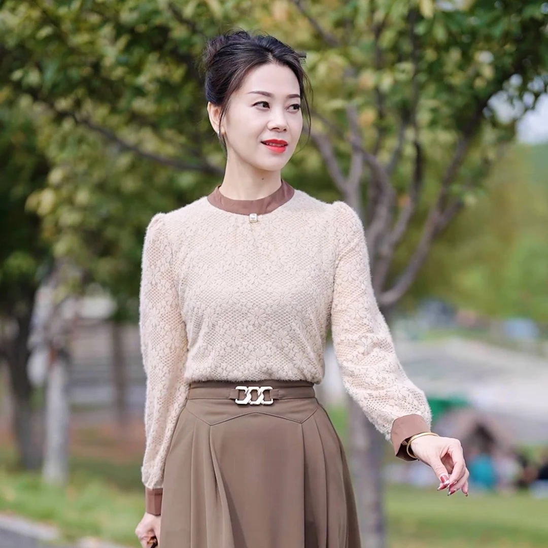 2024款秋冬季贴肤打底衫小衫圆领显瘦气质温柔时尚百搭长袖7728