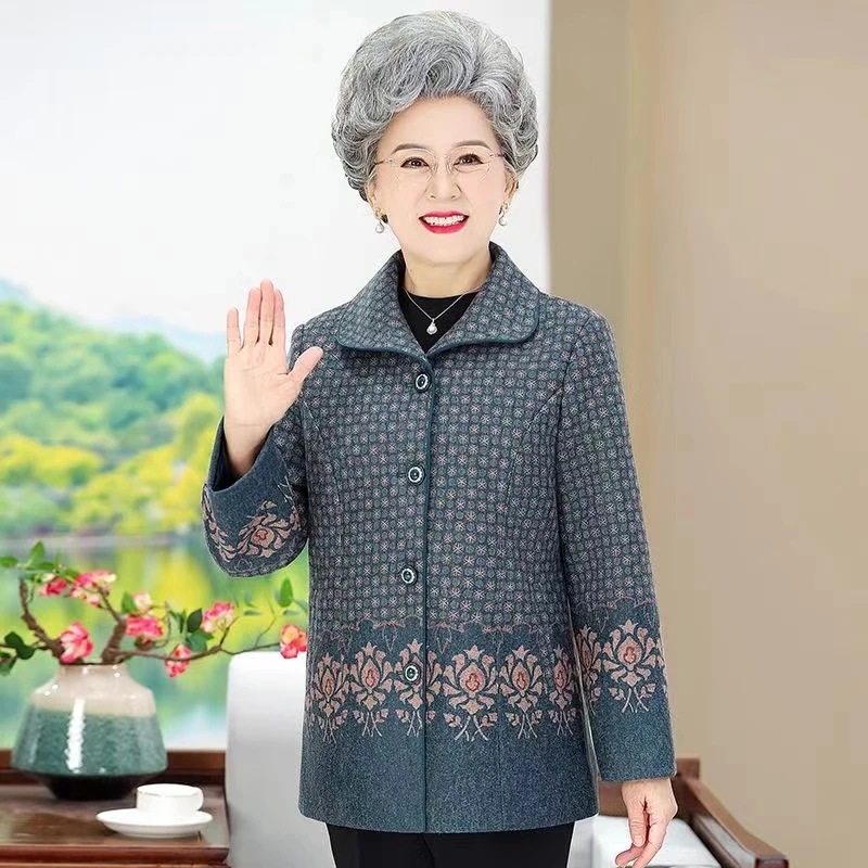 妈妈外套中老年人中老年女装60秋装奶奶70春秋老太太2024上衣衣服