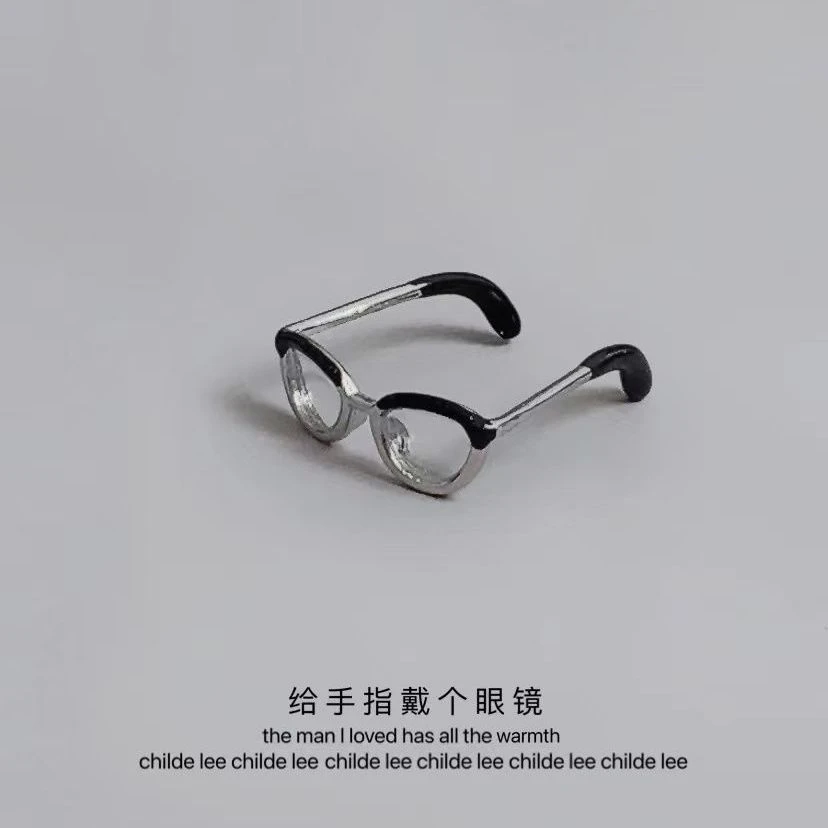 合金戒指 小众戴个眼镜!迷你开口戒指可调节戒指ins男女个性