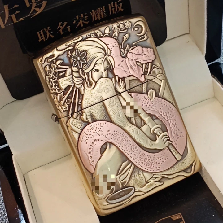 ZORRO佐罗煤油打火机限量版浮雕艺伎蛇女防风巴雷特联名荣耀版ZR