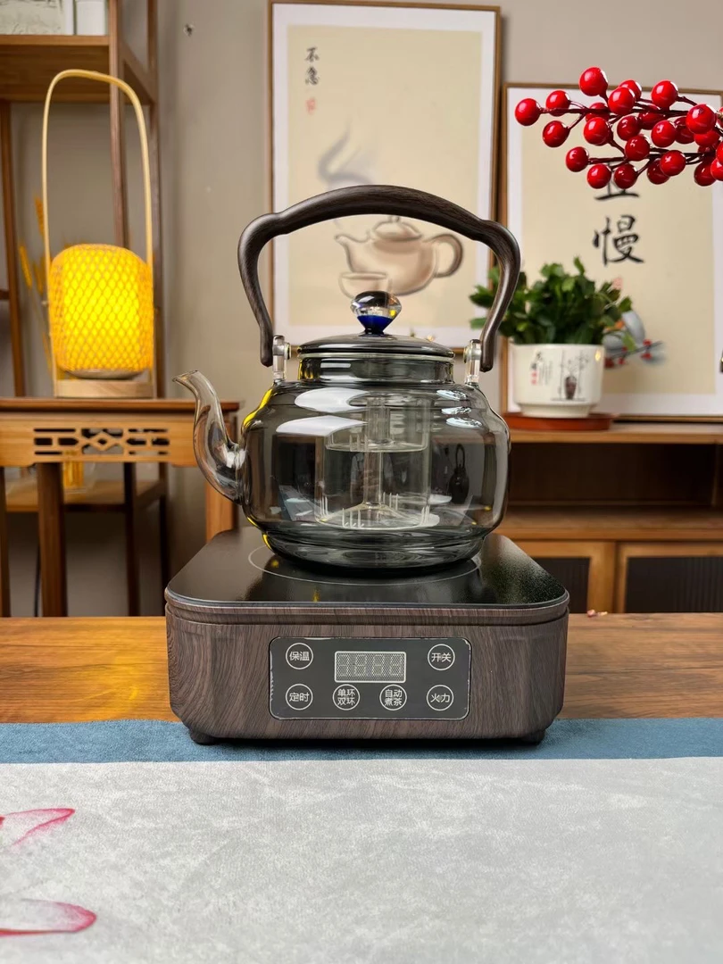 新匠1600瓦 大功率烟灰四代蒸煮一体耐高温玻璃烧水壶套餐