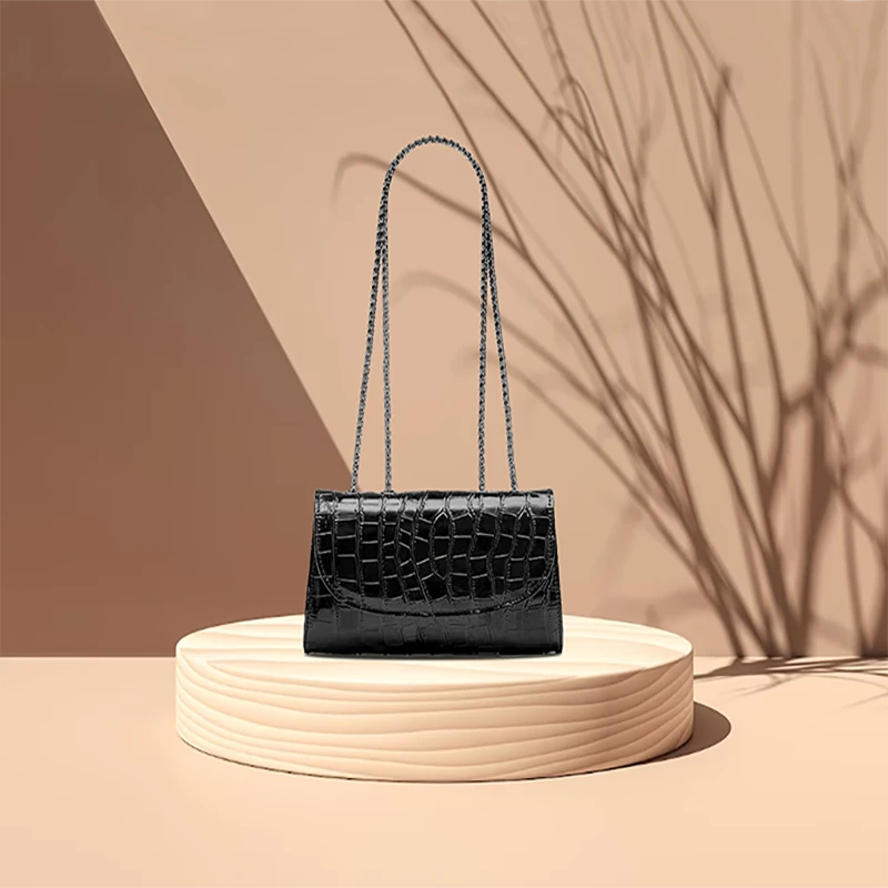 2024新款腋下链条包单肩肩包压纹鳄鱼纹211