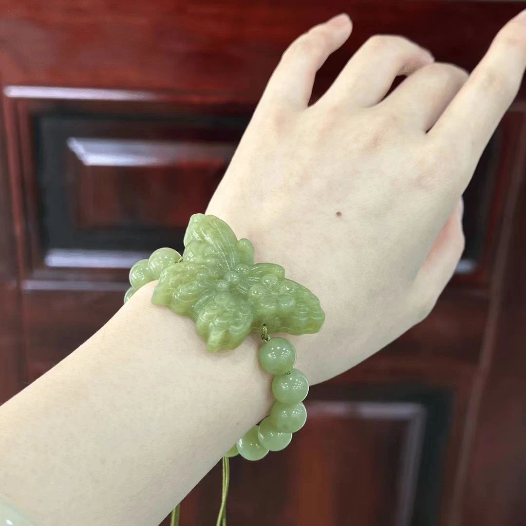 湖水绿蝴蝶精美手牌