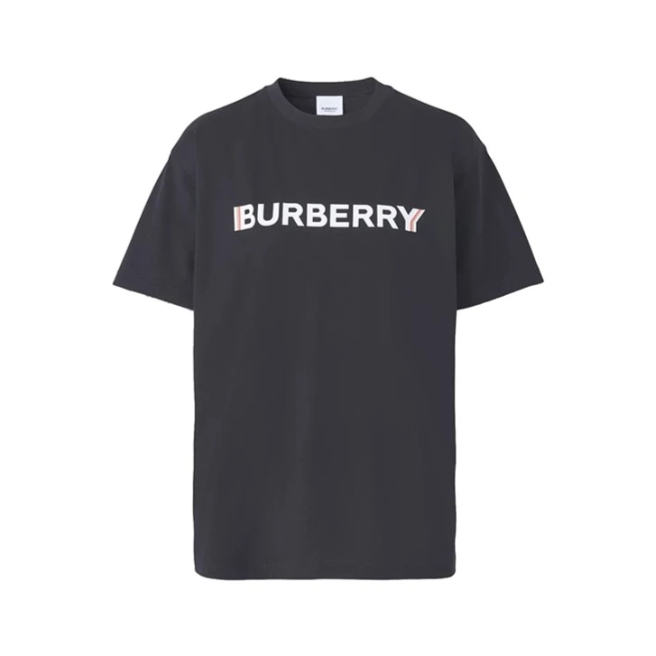 全新未使用 BURBERRY/博柏利 SS22经典彩虹边短袖T恤8052650