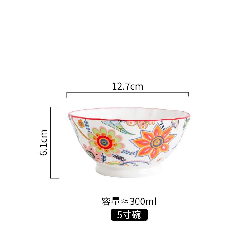 （编码：25）蝶恋花5寸高脚饭碗