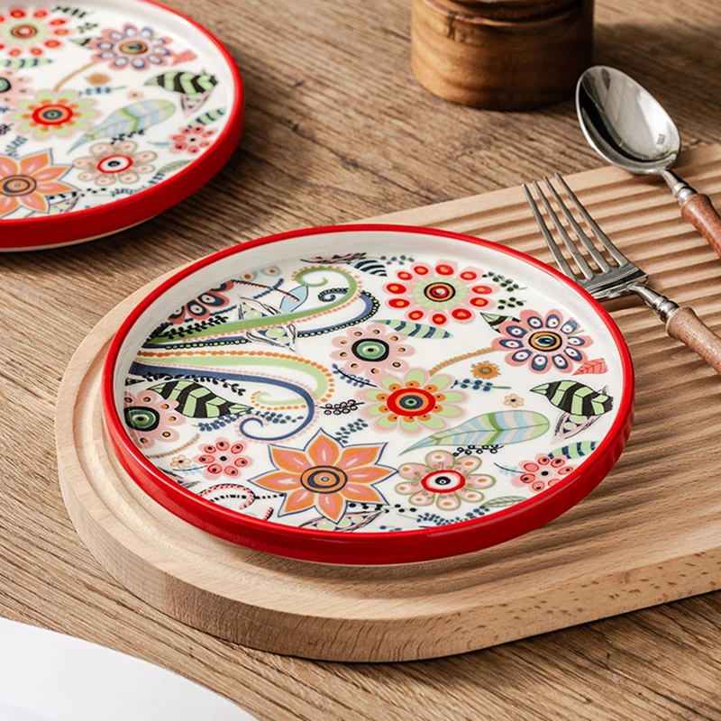 （编码：54）蝶恋花新品8寸圆形盘陶瓷餐盘