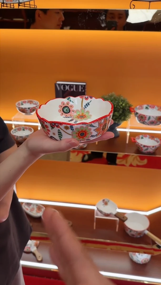 【闪购商品】瓷片@@蝶恋花-6寸圆汤碗