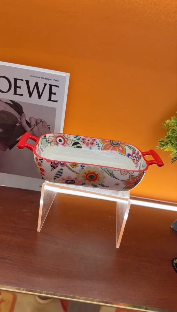 【闪购商品】瓷片@@@@蝶恋花-高款烤盘AL2413