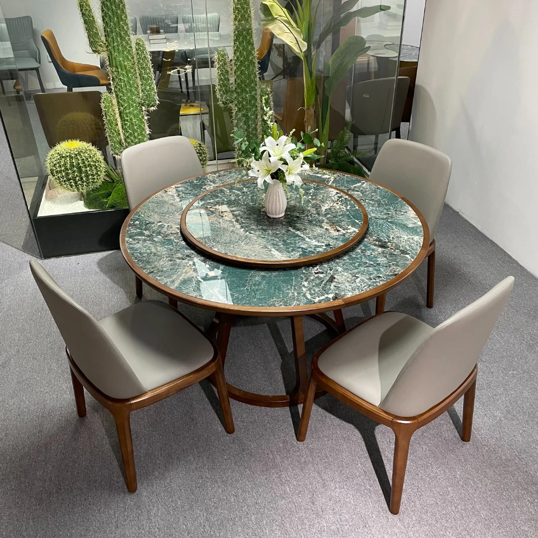 东禅新中式现代简约北欧轻奢小户型家用1.2米小圆桌别墅餐桌饭桌