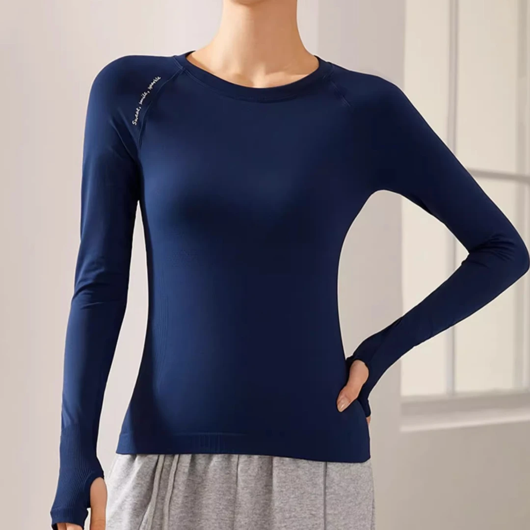 时尚运动长袖女紧身显瘦性感普拉提瑜伽服上衣专业跑步训练健身衣