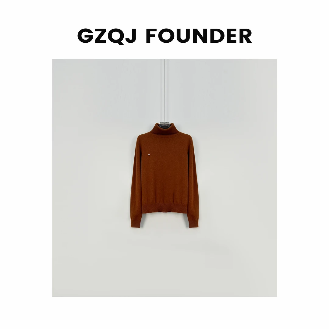 反季！【绒化日常】100羊毛！设计感半高领长袖条纹毛衣 65967