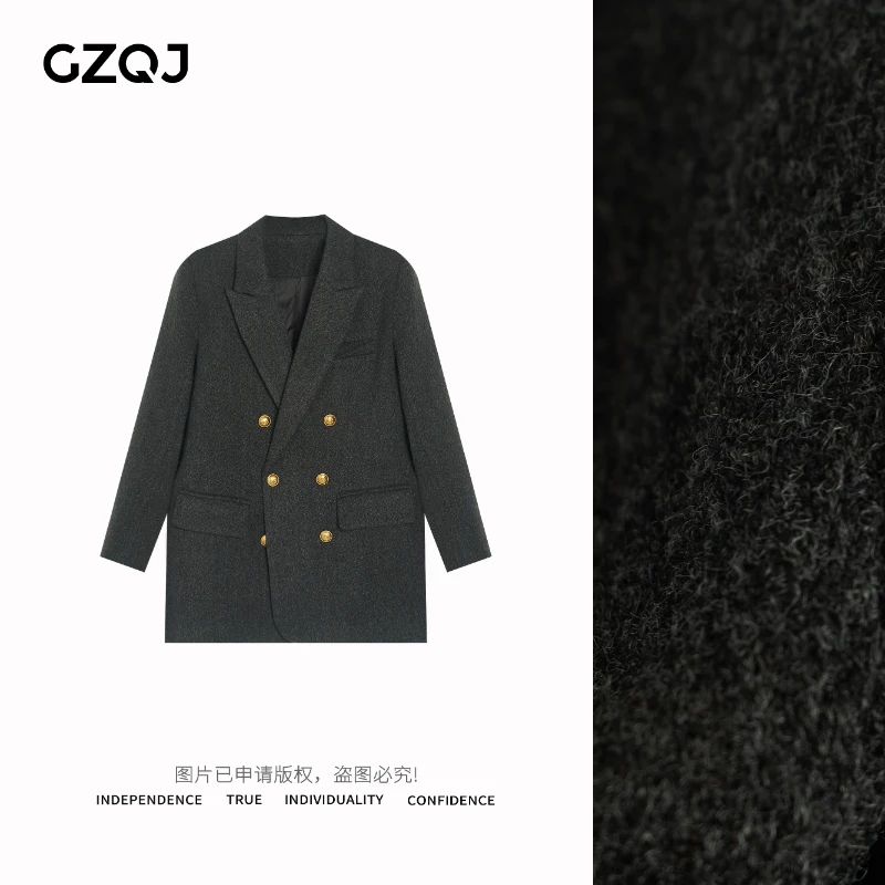 老琴私服【摩洛哥】气质羽绒西装外套女冬装双排扣高级感外套080