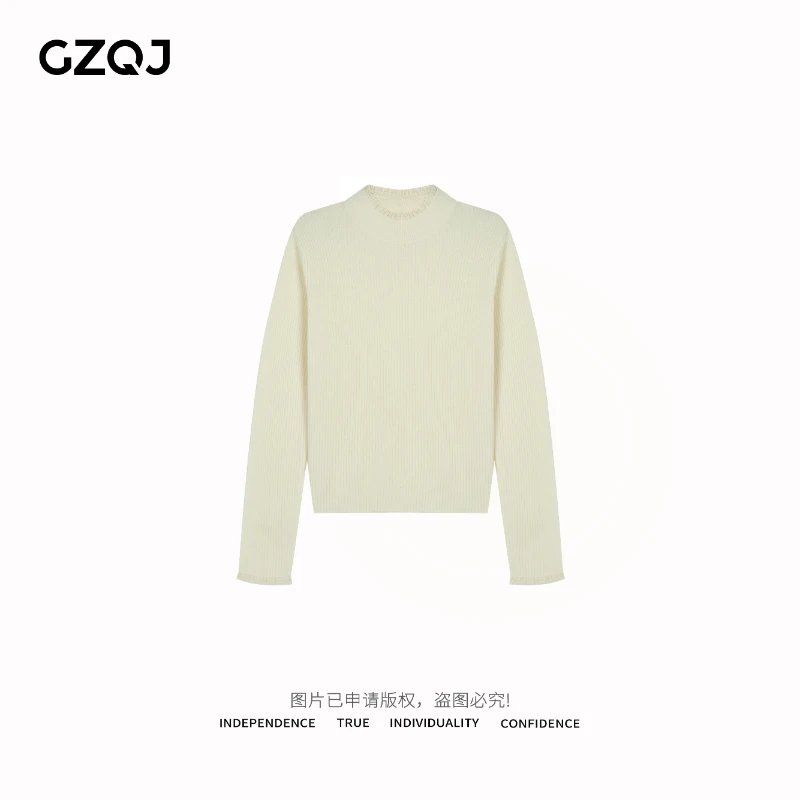 老琴私服【贴身日记】半高领长袖蕾丝拼接打底衫针织上衣女9122