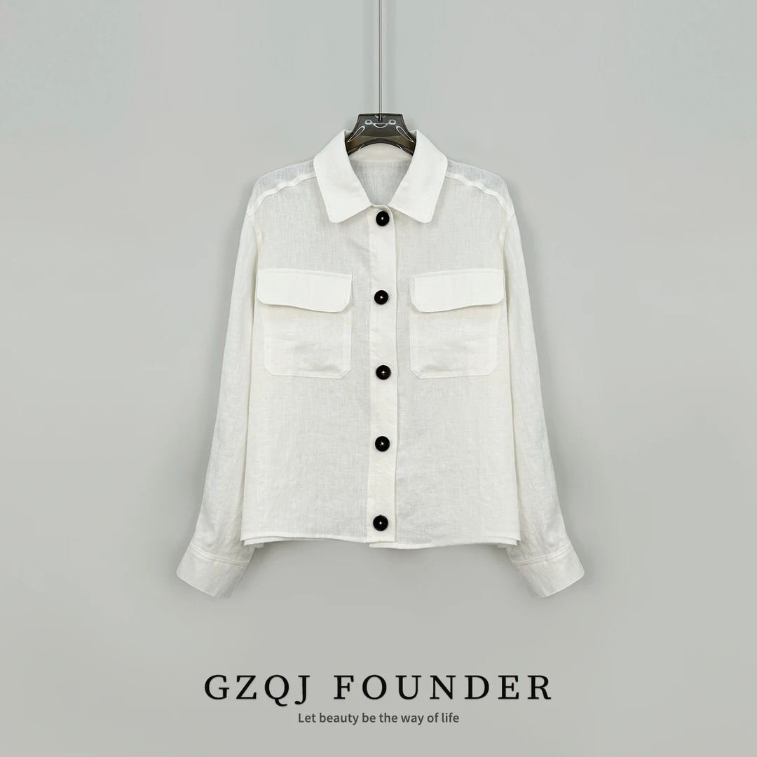 GZQJ 【曼城记忆】100亚麻！设计感长袖衬衫 33047