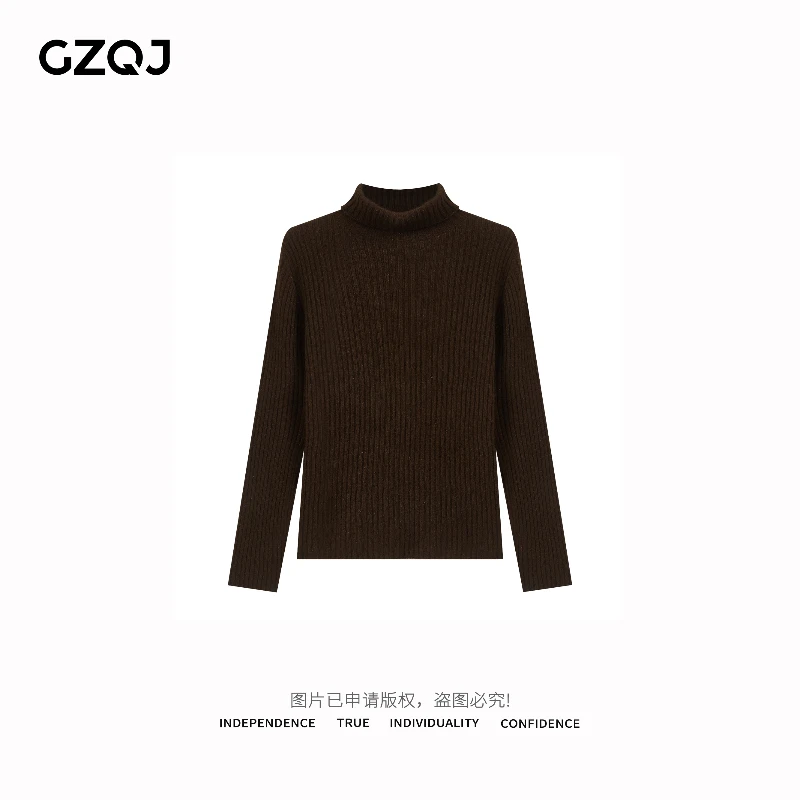 老琴私服【美丽日记】修身显瘦高领长袖百搭打底针织衫毛衣秋4634