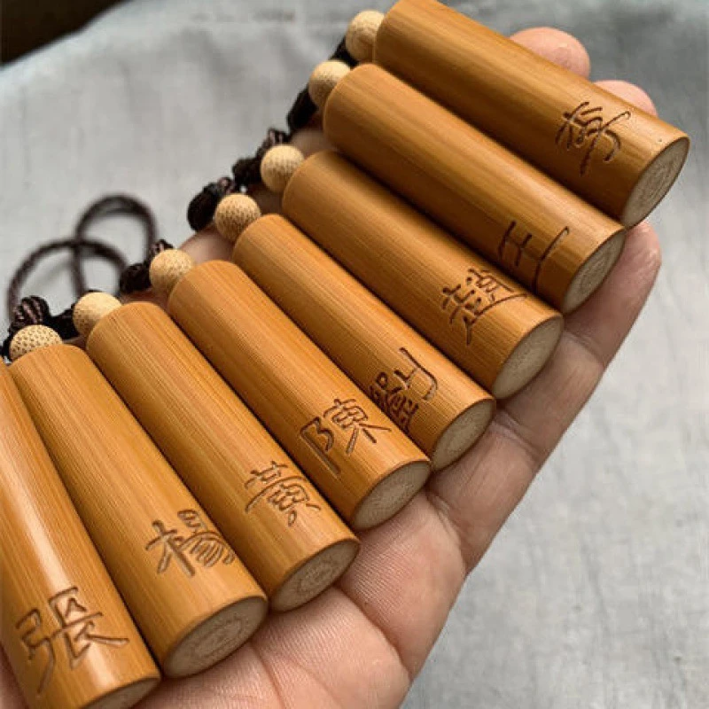 手把件刻玉竹文玩竹子实心玉竹高抛光高密度红皮老料