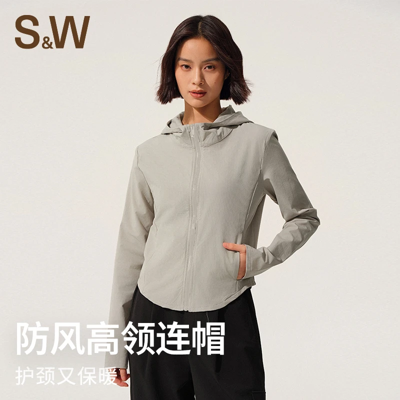 SW速惟 秋款时尚修身短款抽绳小风衣防风外套 1161