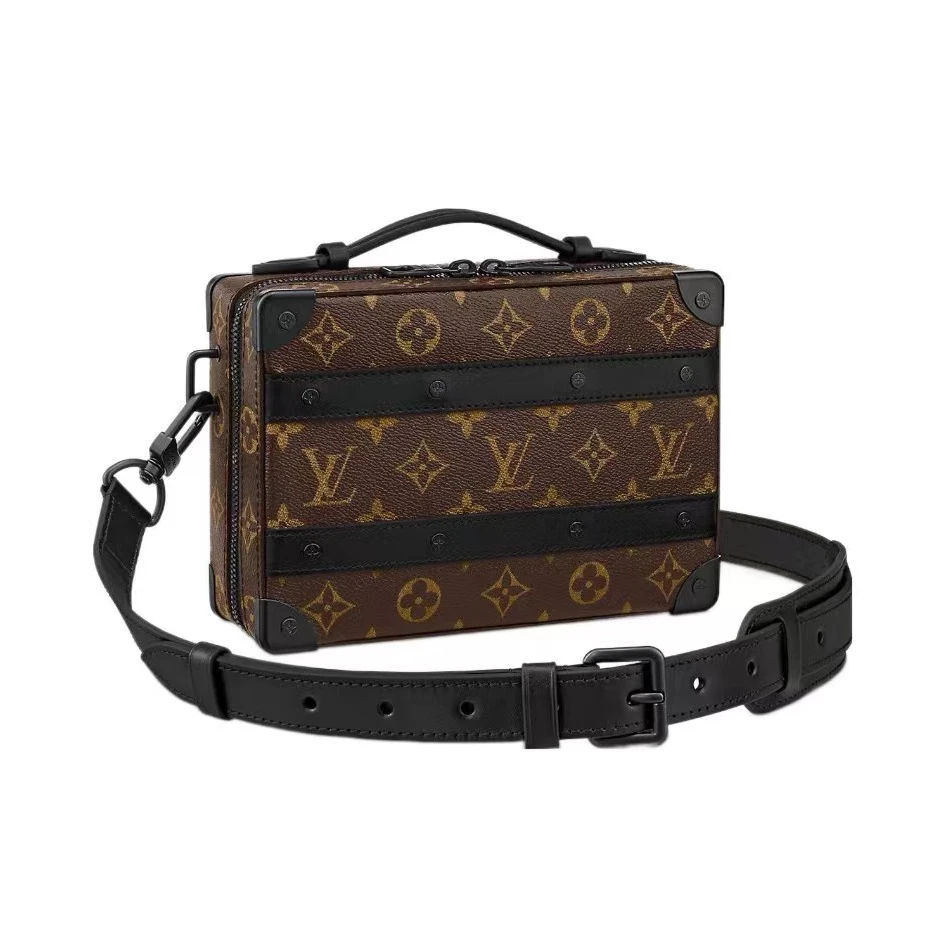 99新 LouisVuitton/路易威登 soft trunk handle棕老花手提盒子包