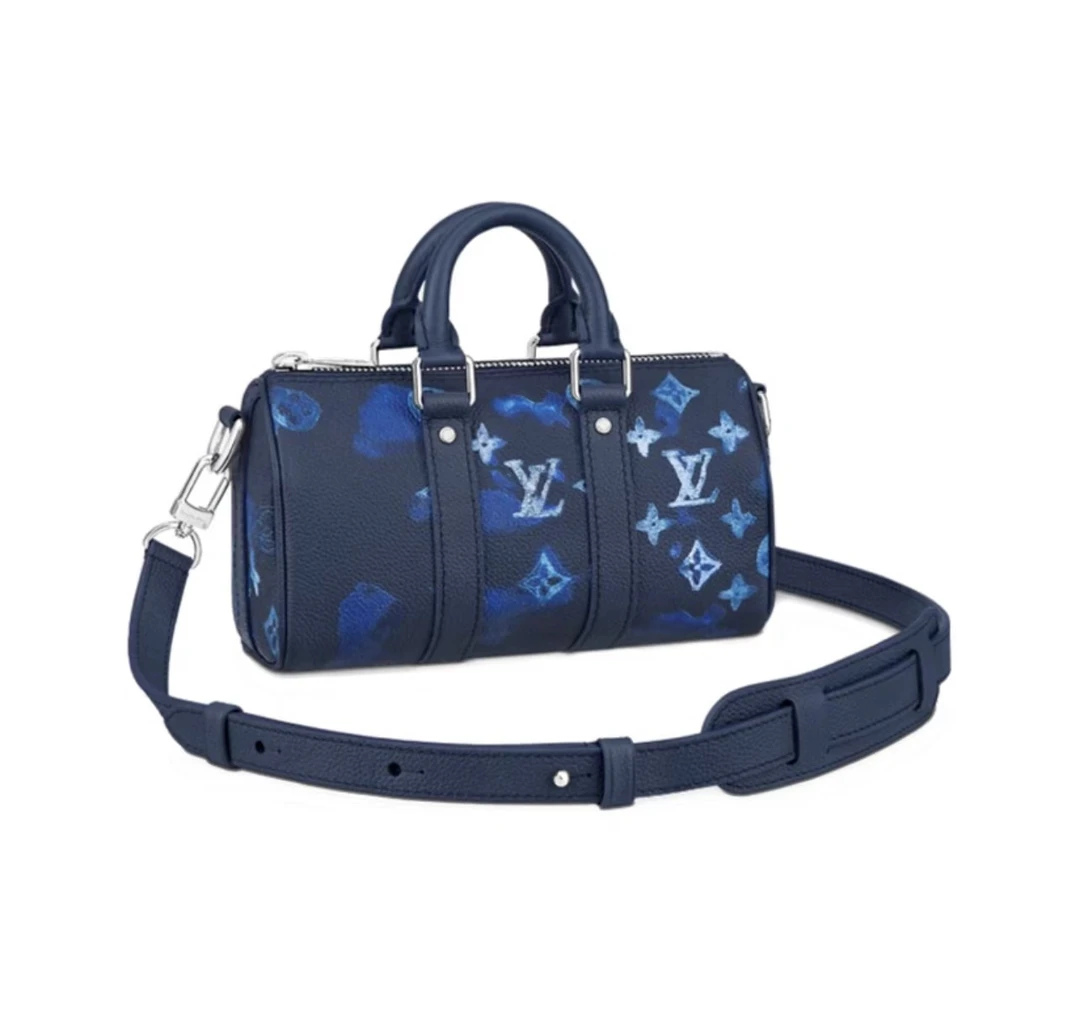 99新 LouisVuitton/路易威登 keepall xs秀款水墨画扎染斜挎包