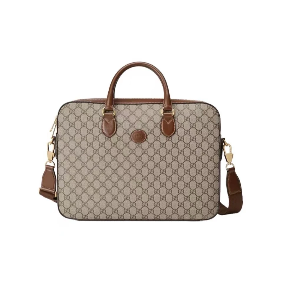 99新 GUCCI/古驰 新款经典老花满印/公文包/手提斜挎包