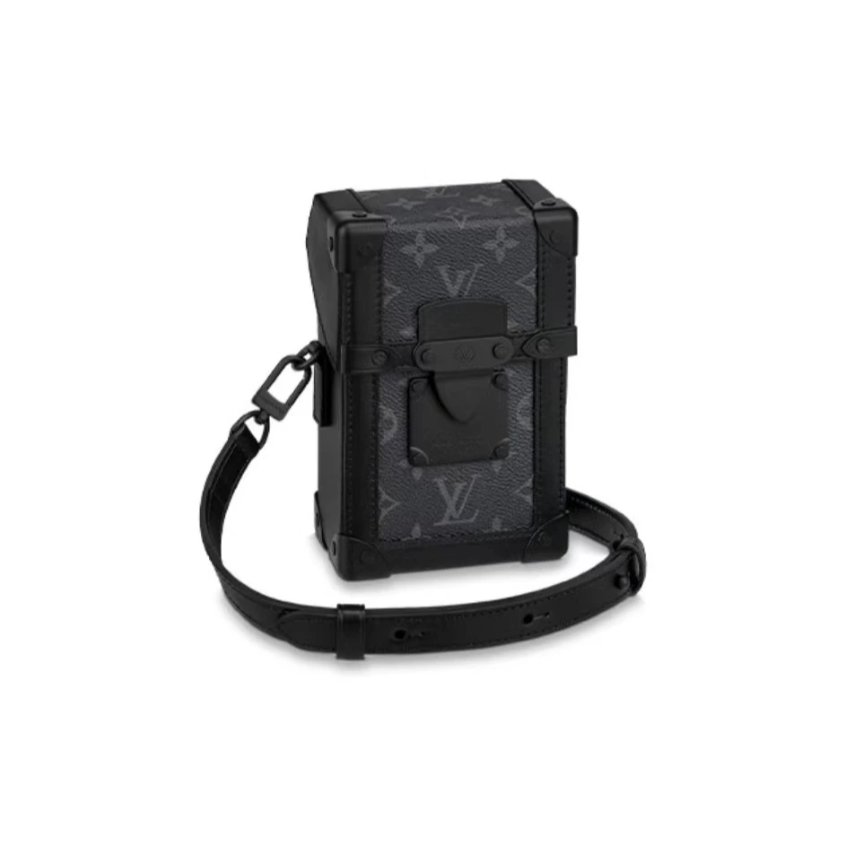 99新 LouisVuitton/路易威登 trunk vertical黑老花盒子手机包