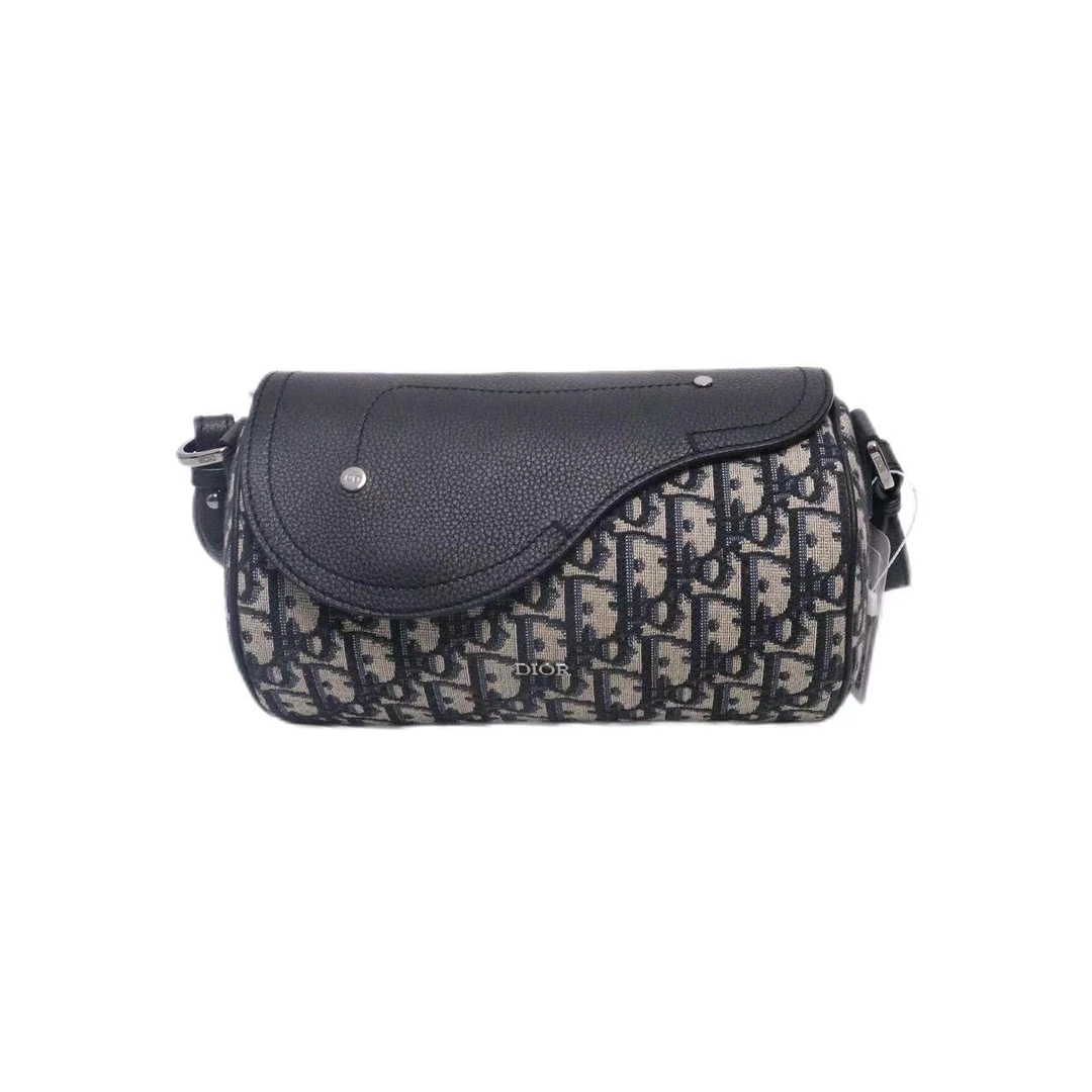 99新 DIOR/迪奥 新款马鞍圆筒包手提斜挎包