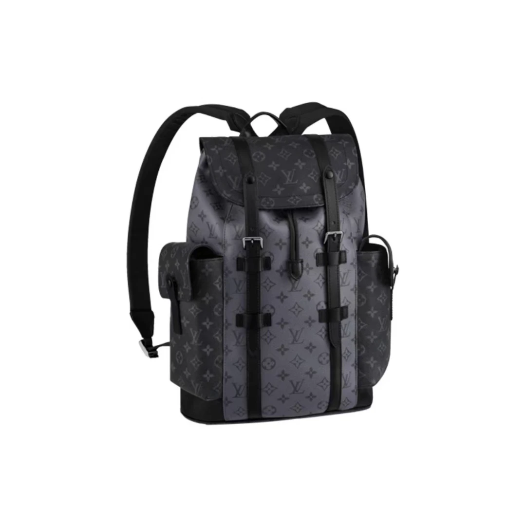 99新 LouisVuitton/路易威登 Christopher克里斯托弗灰色中号双肩