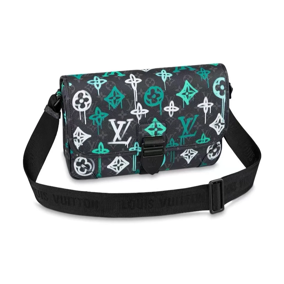99新 LouisVuitton/路易威登 秀款涂鸦老花Archy邮差包